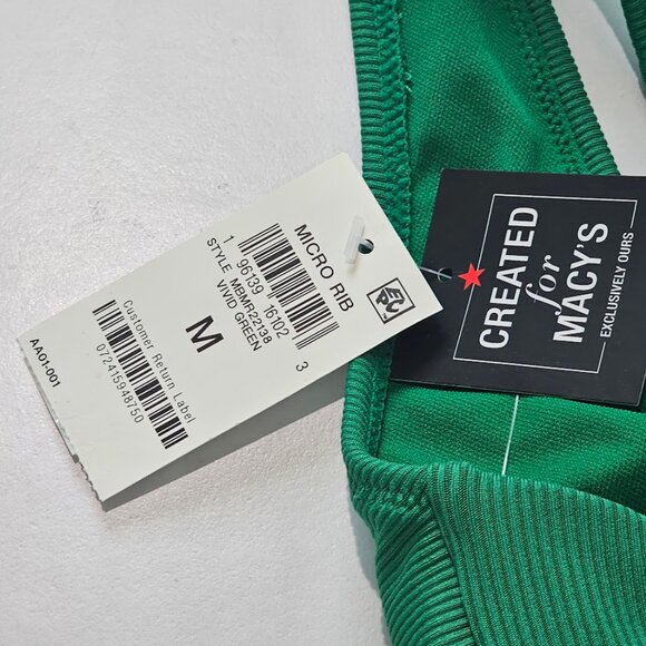 Bar III Micro Rib Sling Bandeau Bikini Swim Top Vivid Green - Picture 7 of 8